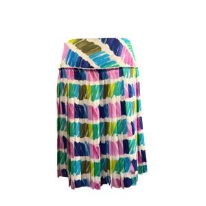 Lord & Taylor 424 Fifth Abstract Pleated Skirt Size 6 Bright Pastel Sketchbook